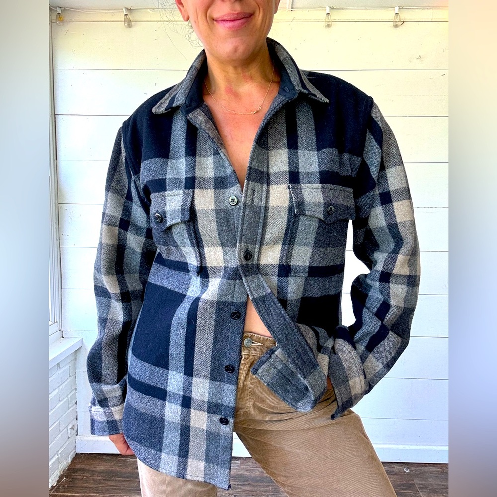 J. Crew Wallace & Barnes Plaid Heavy Work Shirt Jacket Wool Coat M